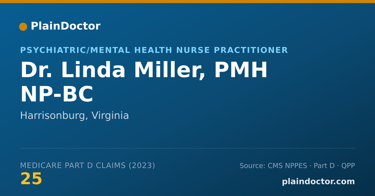 Shareable card for Linda Miller, PMH NP-BC - Psychiatric/Mental Health Nurse Practitioner, Harrisonburg, VA