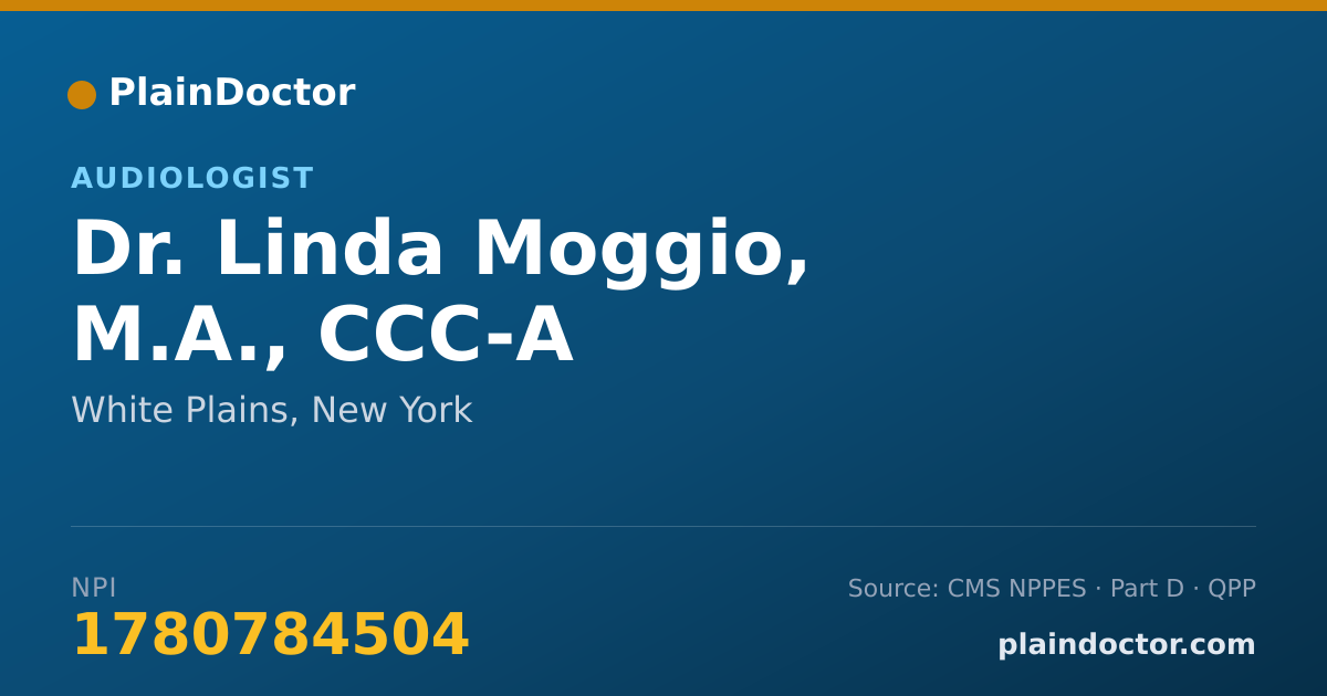 Shareable card for Linda Moggio, M.A., CCC-A - Audiologist, White Plains, NY