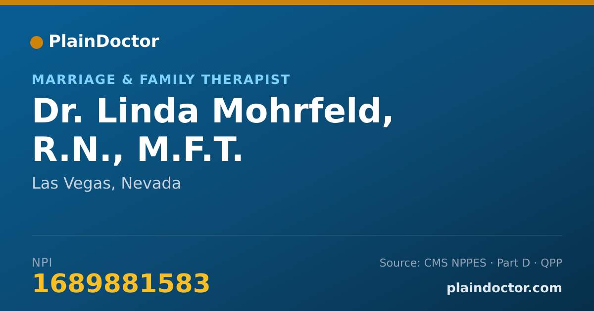 Shareable card for Linda Mohrfeld, R.N., M.F.T. - Marriage & Family Therapist, Las Vegas, NV