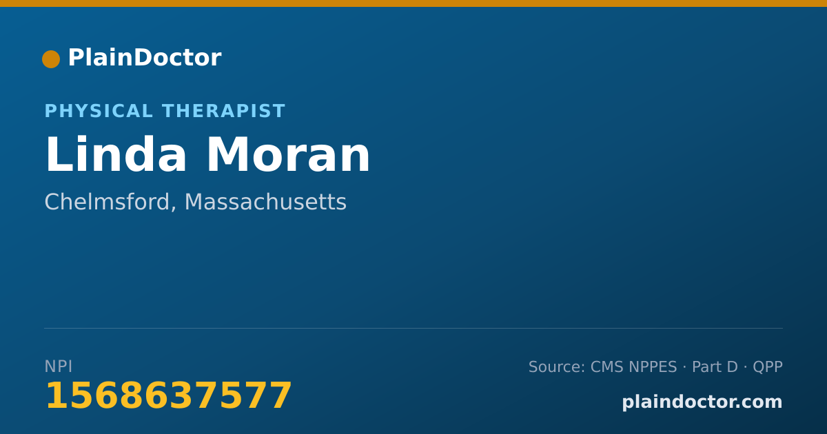 Shareable card for Linda Moran - Physical Therapist, Chelmsford, MA