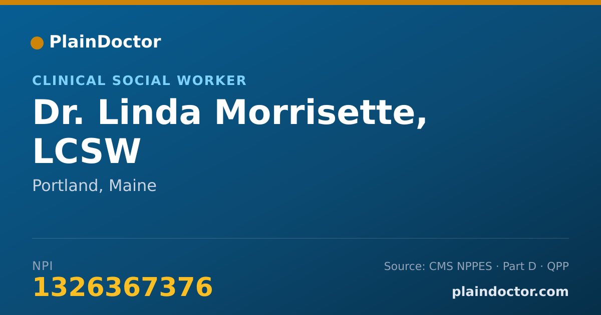 Shareable card for Linda Morrisette, LCSW - Clinical Social Worker, Portland, ME