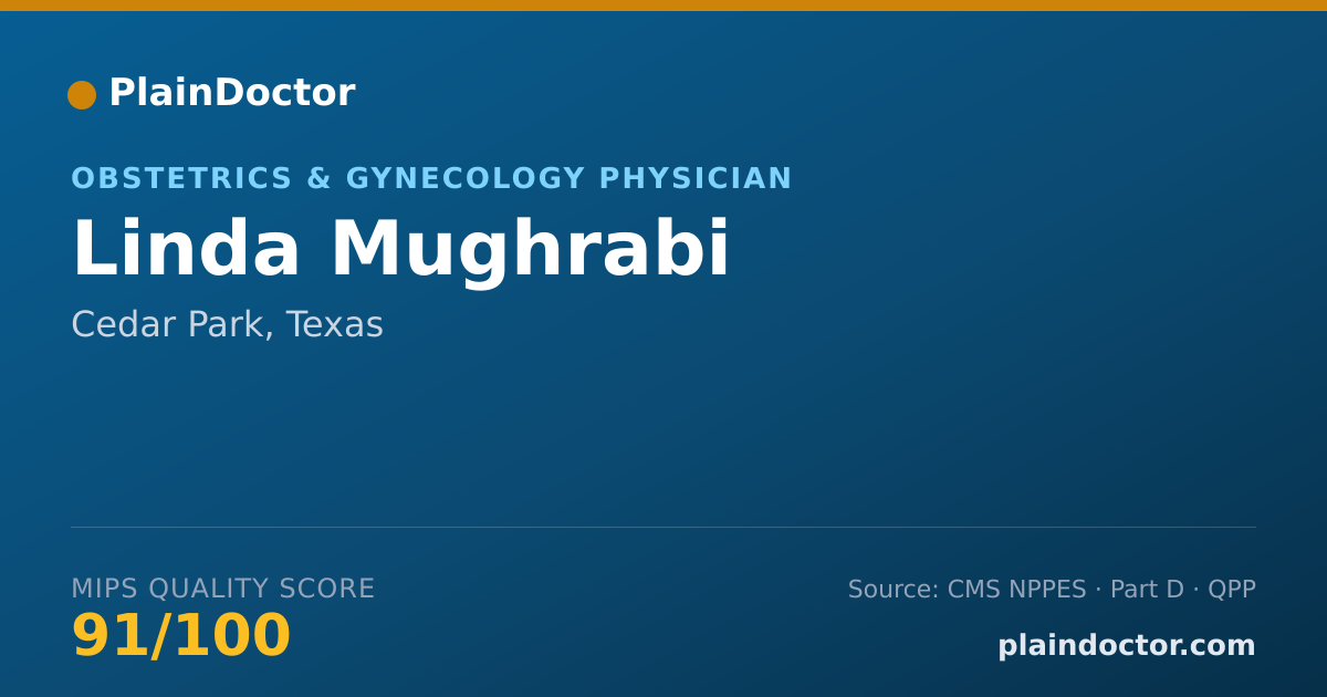 Shareable card for Linda Mughrabi - Obstetrics & Gynecology Physician, Cedar Park, TX