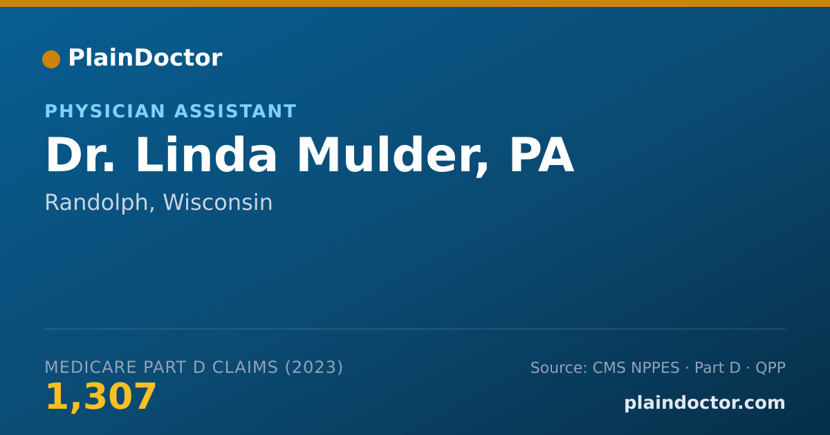 Shareable card for Linda Mulder, PA - Physician Assistant, Randolph, WI