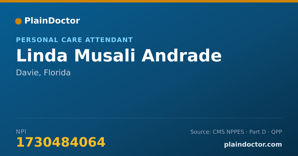 Shareable card for Linda Musali Andrade - Personal Care Attendant, Davie, FL