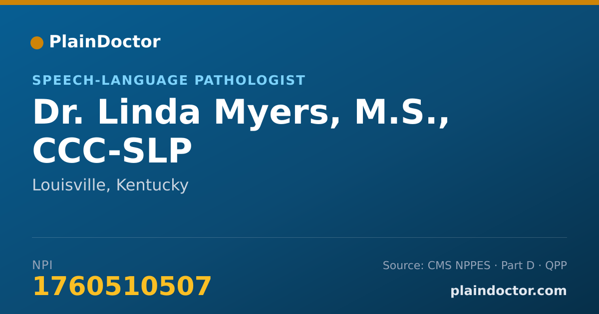Shareable card for Linda Myers, M.S., CCC-SLP - Speech-Language Pathologist, Louisville, KY