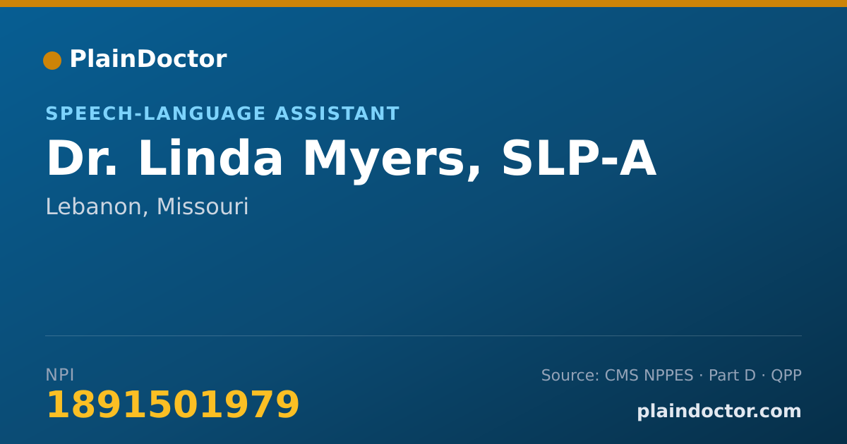 Shareable card for Linda Myers, SLP-A - Speech-Language Assistant, Lebanon, MO