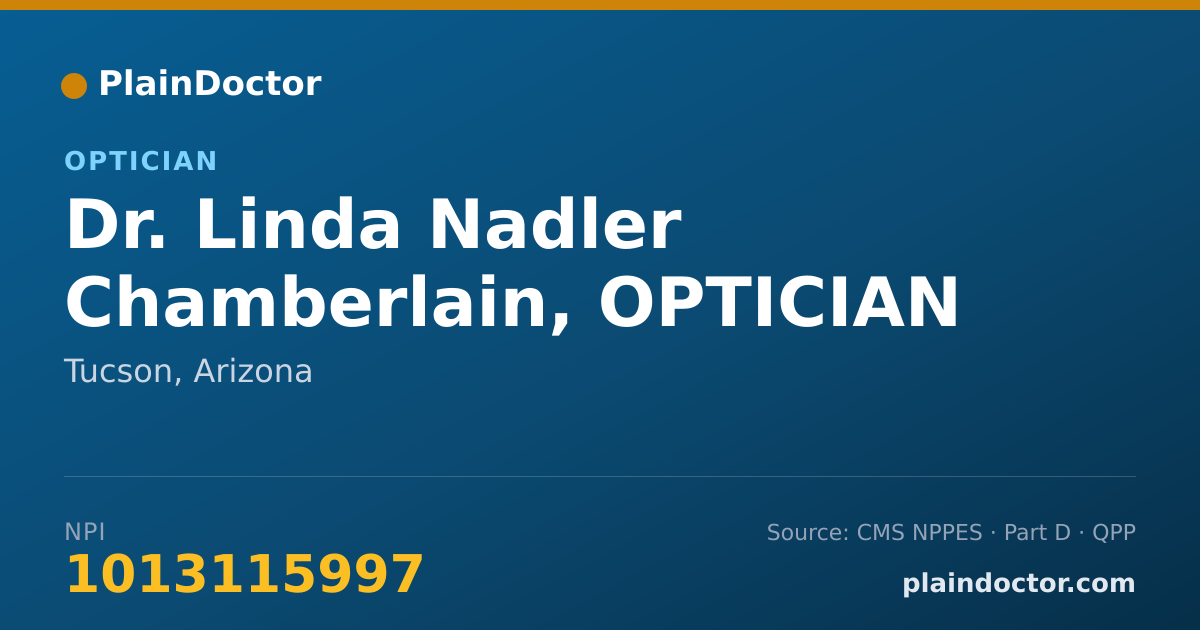 Shareable card for Linda Nadler Chamberlain, OPTICIAN - Optician, Tucson, AZ