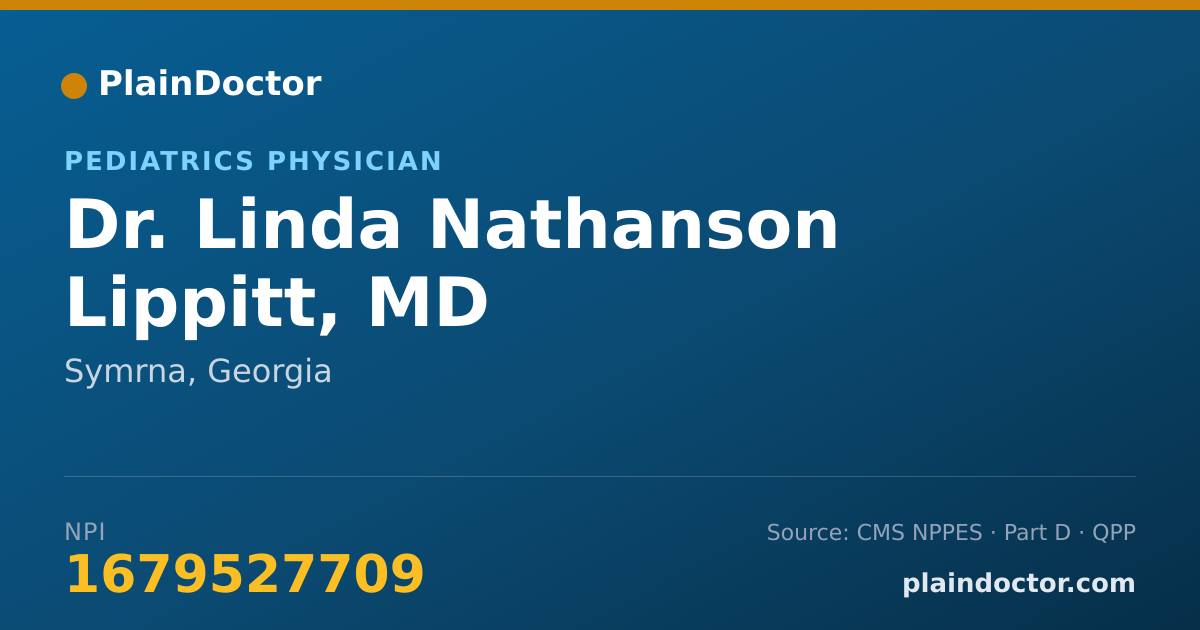 Shareable card for Linda Nathanson Lippitt, MD - Pediatrics Physician, Symrna, GA