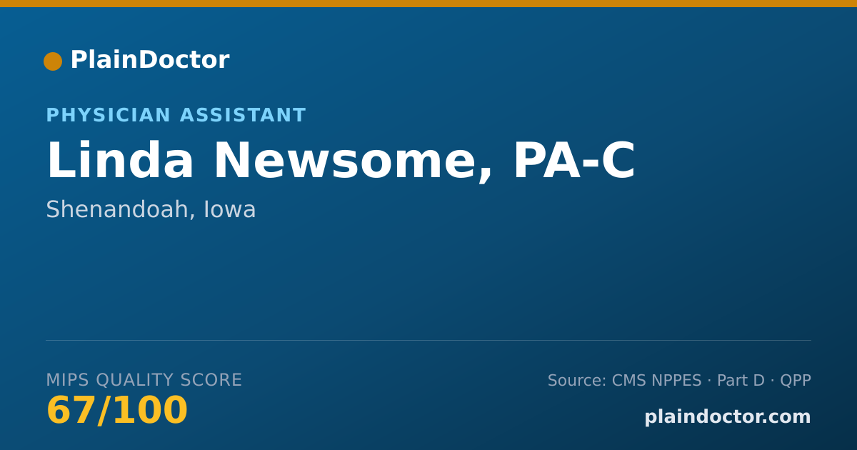 Shareable card for Linda Newsome, PA-C - Physician Assistant, Shenandoah, IA