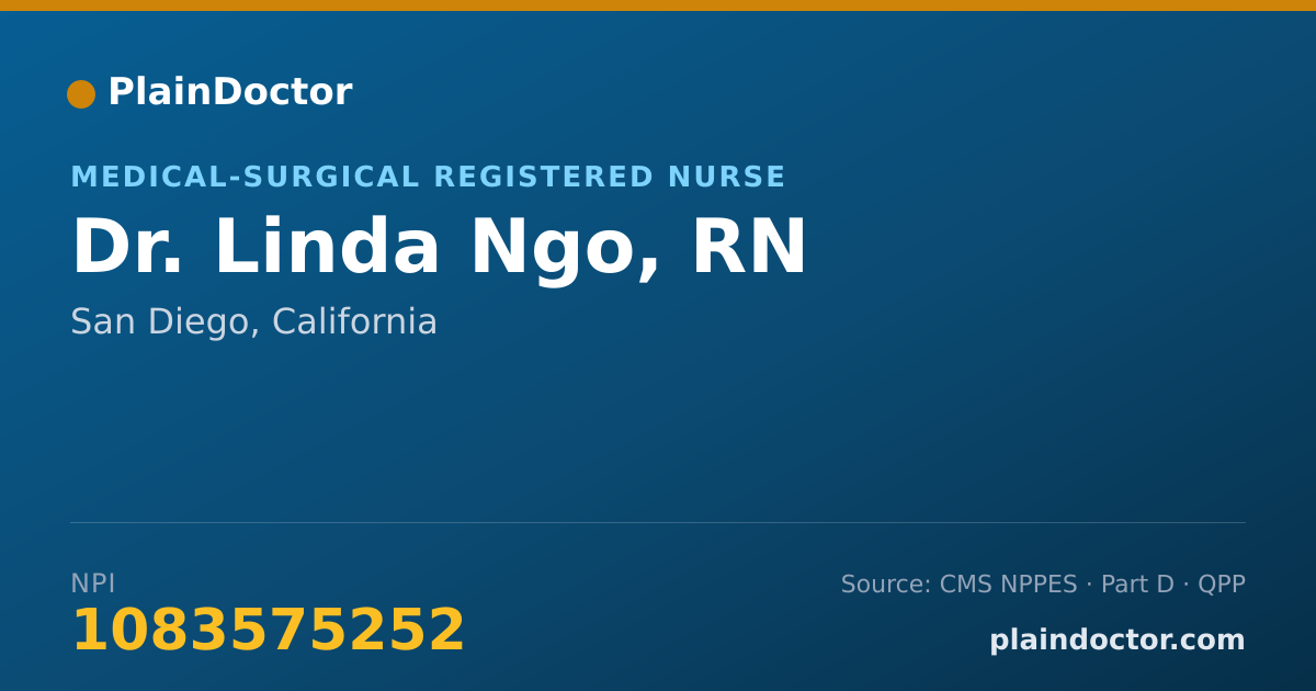 Shareable card for Linda Ngo, RN - Medical-Surgical Registered Nurse, San Diego, CA