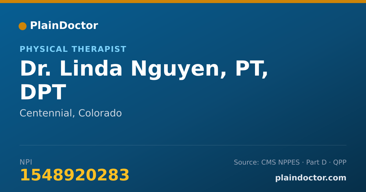Shareable card for Linda Nguyen, PT, DPT - Physical Therapist, Centennial, CO
