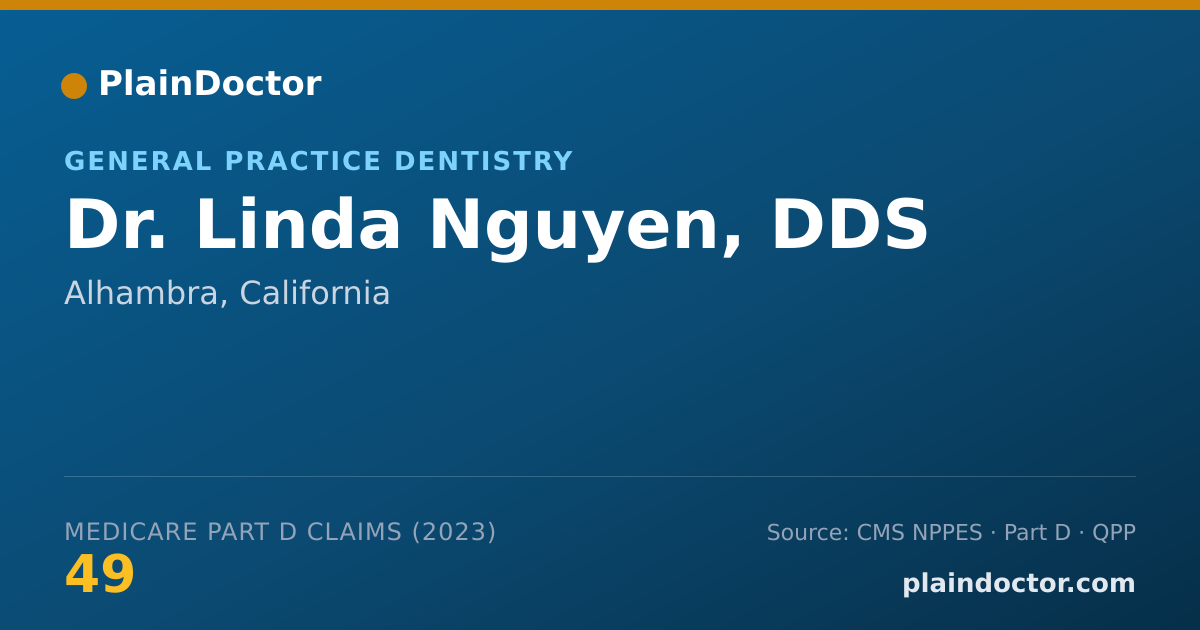 Shareable card for Linda Nguyen, DDS - General Practice Dentistry, Alhambra, CA
