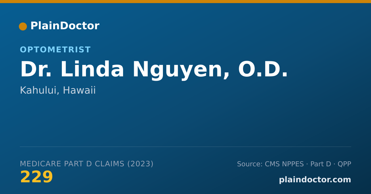 Shareable card for Linda Nguyen, O.D. - Optometrist, Kahului, HI