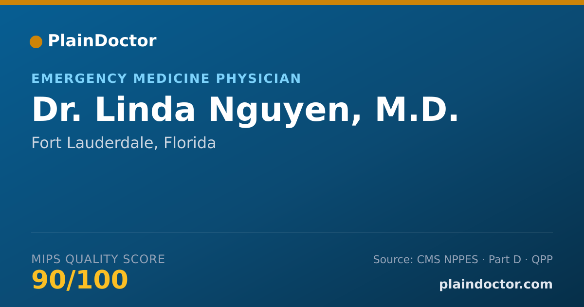 Shareable card for Linda Nguyen, M.D. - Emergency Medicine Physician, Fort Lauderdale, FL
