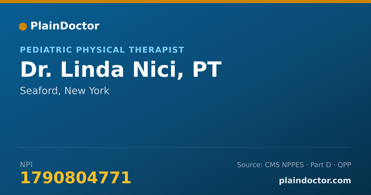 Shareable card for Linda Nici, PT - Pediatric Physical Therapist, Seaford, NY