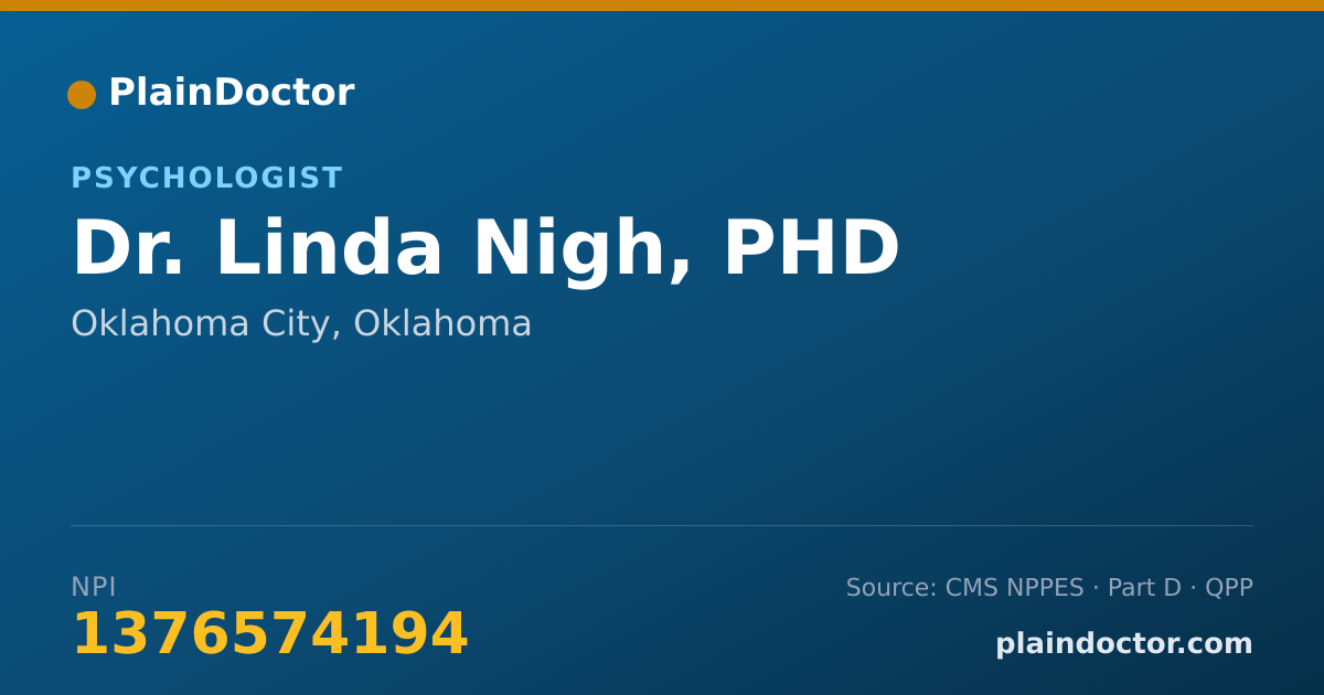 Shareable card for Linda Nigh, PHD - Psychologist, Oklahoma City, OK
