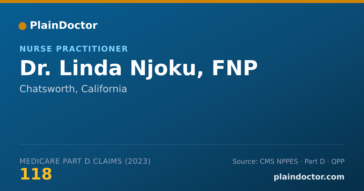 Shareable card for Linda Njoku, FNP - Nurse Practitioner, Chatsworth, CA