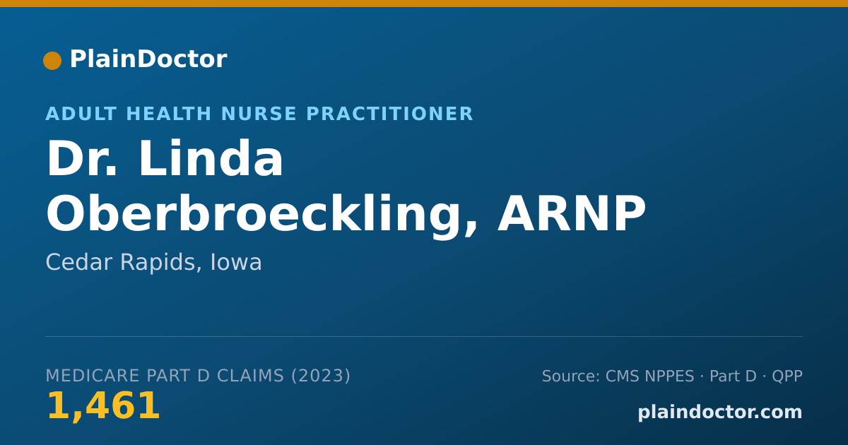 Shareable card for Linda Oberbroeckling, ARNP - Adult Health Nurse Practitioner, Cedar Rapids, IA
