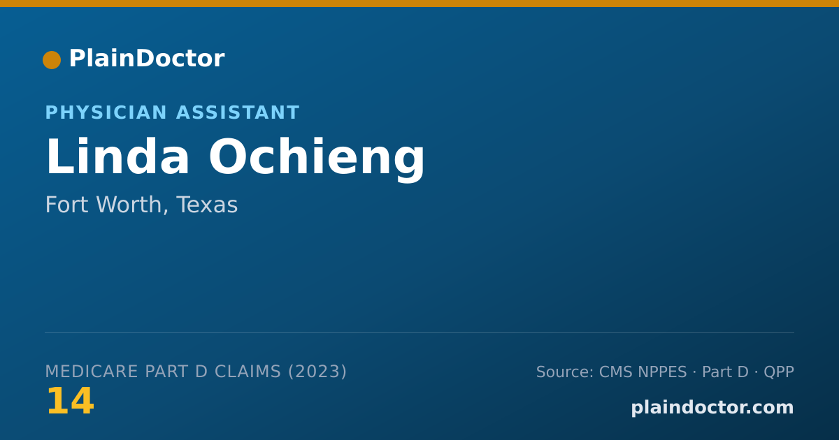 Shareable card for Linda Ochieng - Physician Assistant, Fort Worth, TX