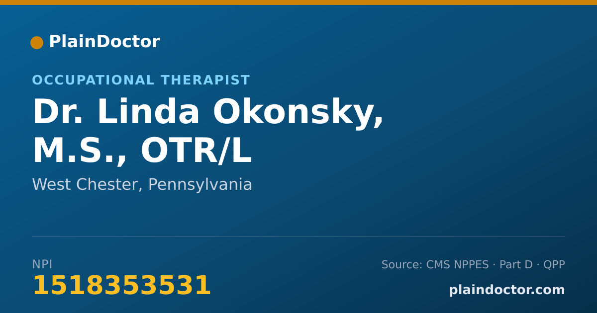 Shareable card for Linda Okonsky, M.S., OTR/L - Occupational Therapist, West Chester, PA