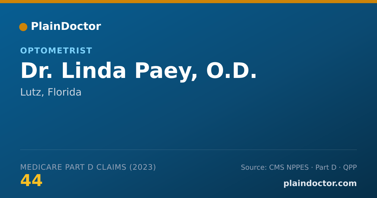 Shareable card for Linda Paey, O.D. - Optometrist, Lutz, FL