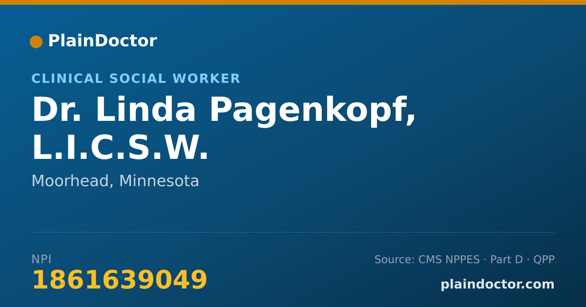 Shareable card for Linda Pagenkopf, L.I.C.S.W. - Clinical Social Worker, Moorhead, MN