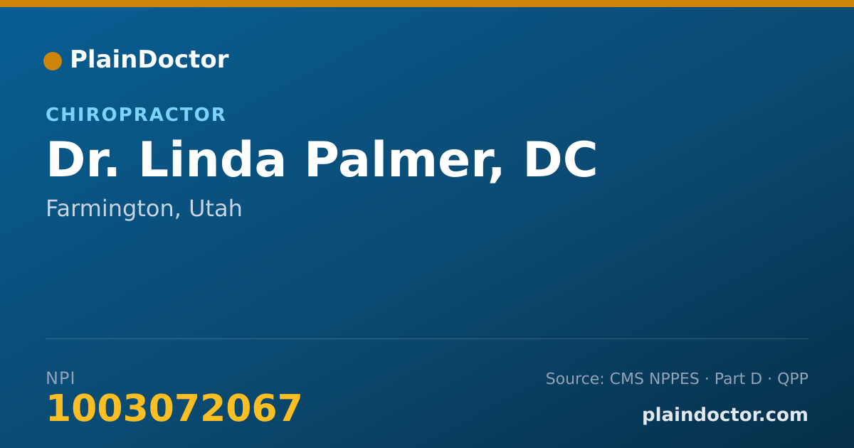 Shareable card for Linda Palmer, DC - Chiropractor, Farmington, UT