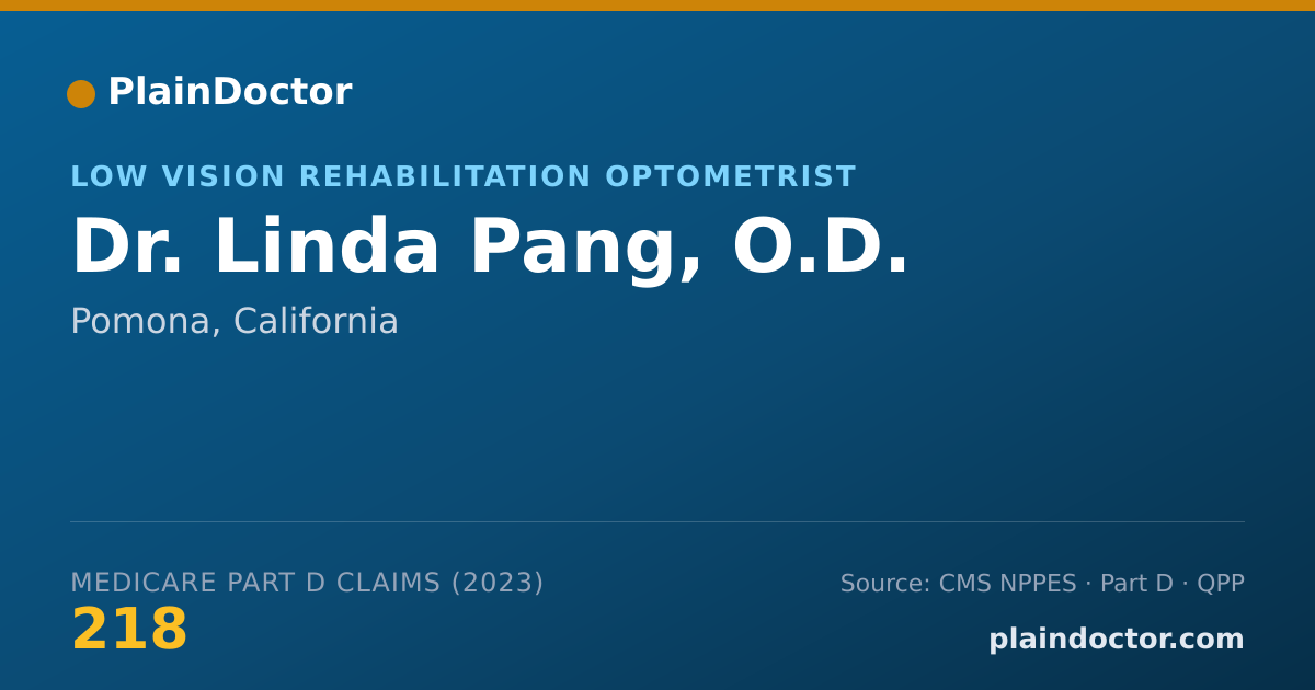 Shareable card for Linda Pang, O.D. - Low Vision Rehabilitation Optometrist, Pomona, CA