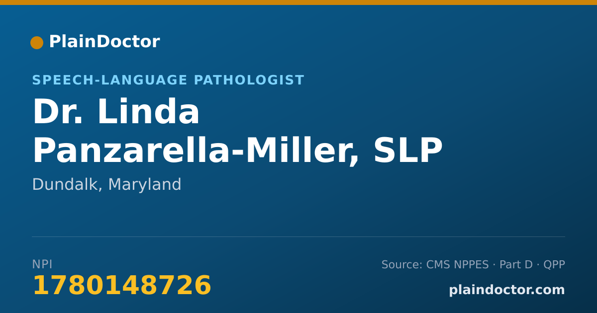 Shareable card for Linda Panzarella-Miller, SLP - Speech-Language Pathologist, Dundalk, MD