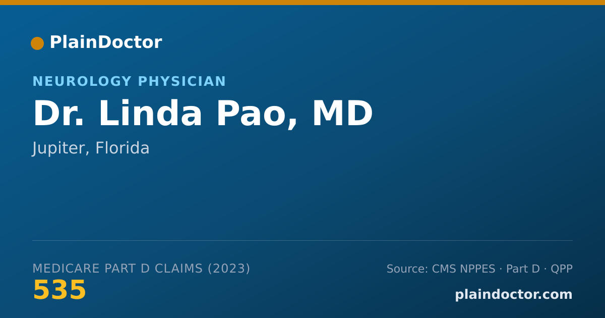 Shareable card for Linda Pao, MD - Neurology Physician, Jupiter, FL