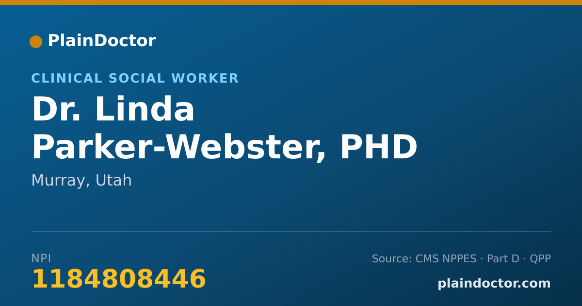 Shareable card for Linda Parker-Webster, PHD LCSW - Clinical Social Worker, Murray, UT