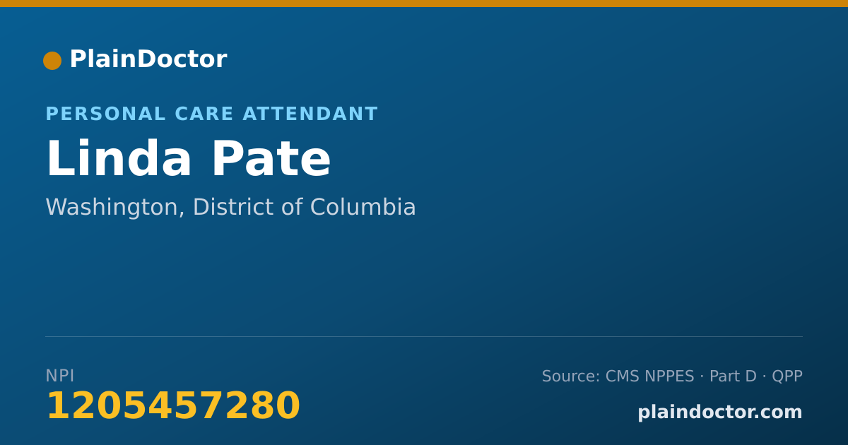 Shareable card for Linda Pate - Personal Care Attendant, Washington, DC