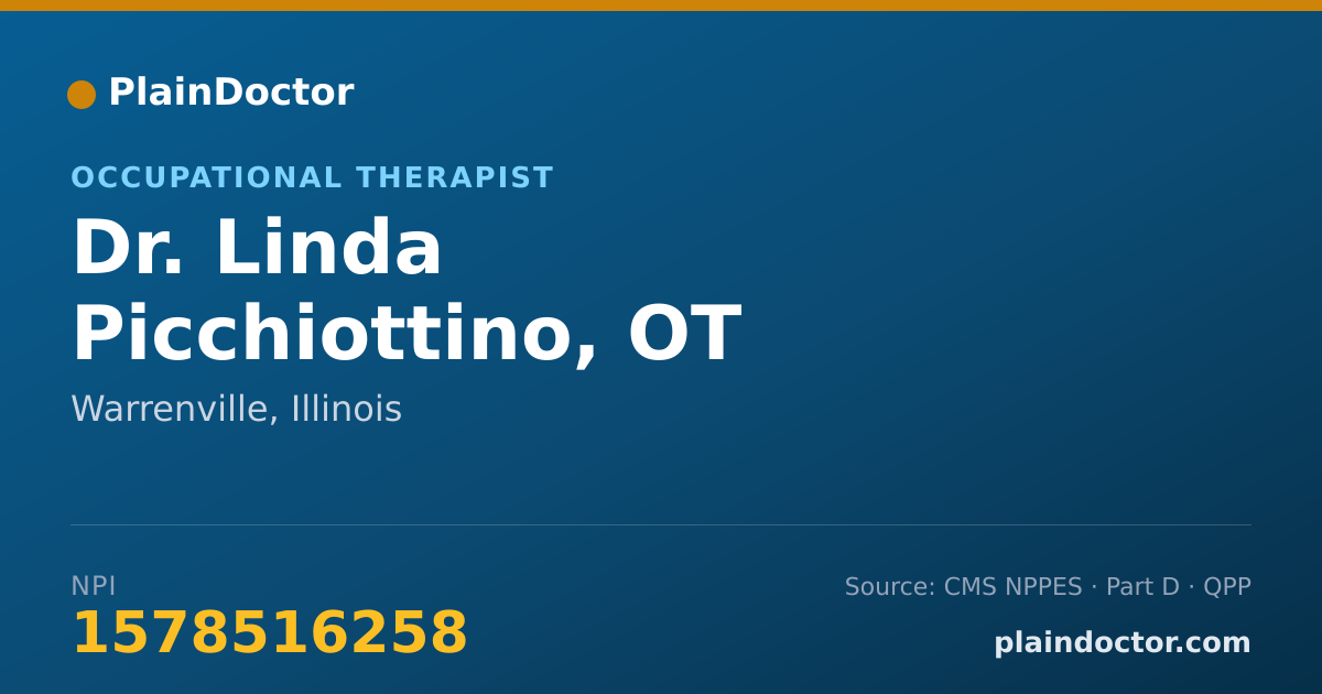 Shareable card for Linda Picchiottino, OT - Occupational Therapist, Warrenville, IL