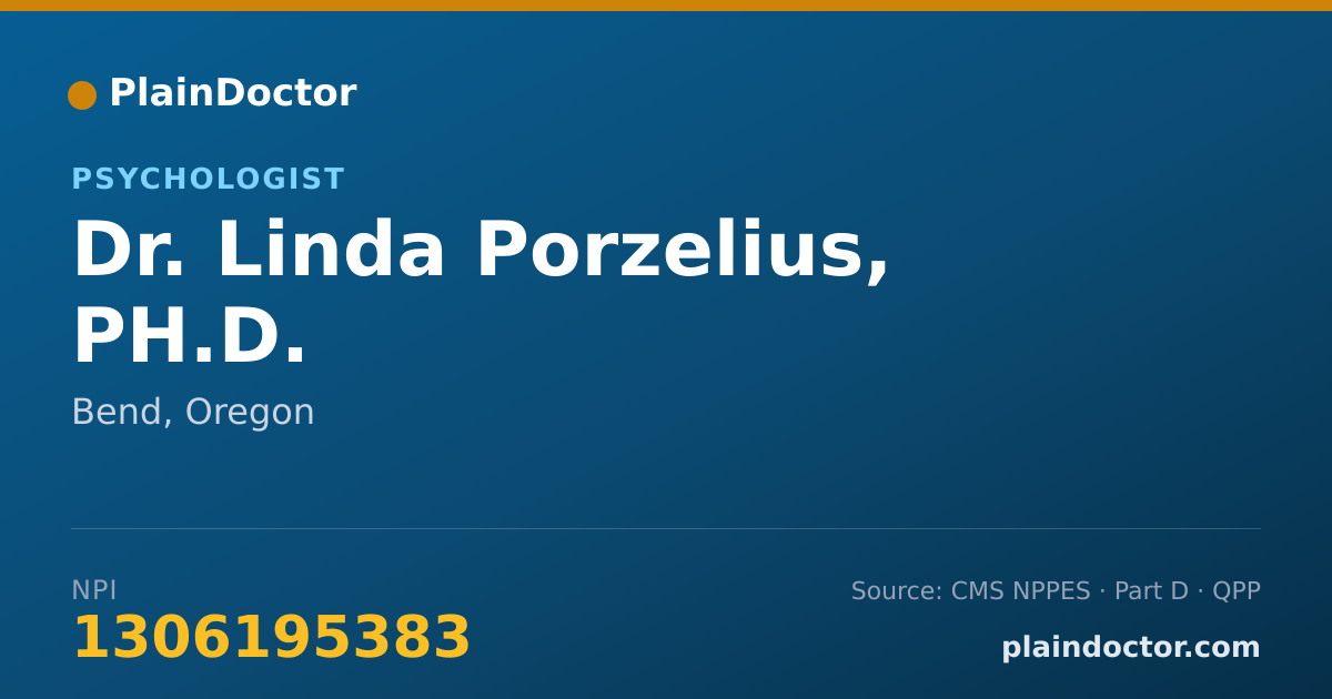 Shareable card for Linda Porzelius, PH.D. - Psychologist, Bend, OR