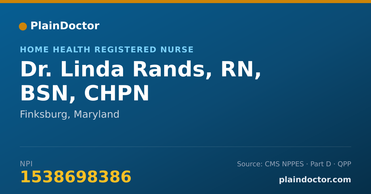 Shareable card for Linda Rands, RN, BSN, CHPN - Home Health Registered Nurse, Finksburg, MD