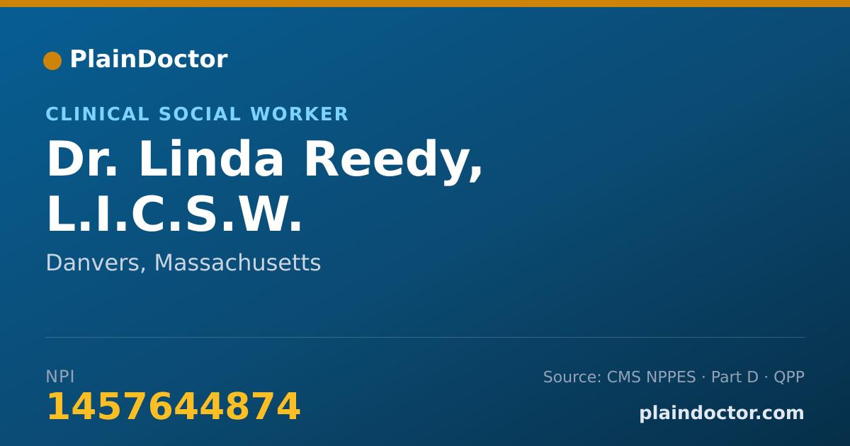 Shareable card for Linda Reedy, L.I.C.S.W. - Clinical Social Worker, Danvers, MA