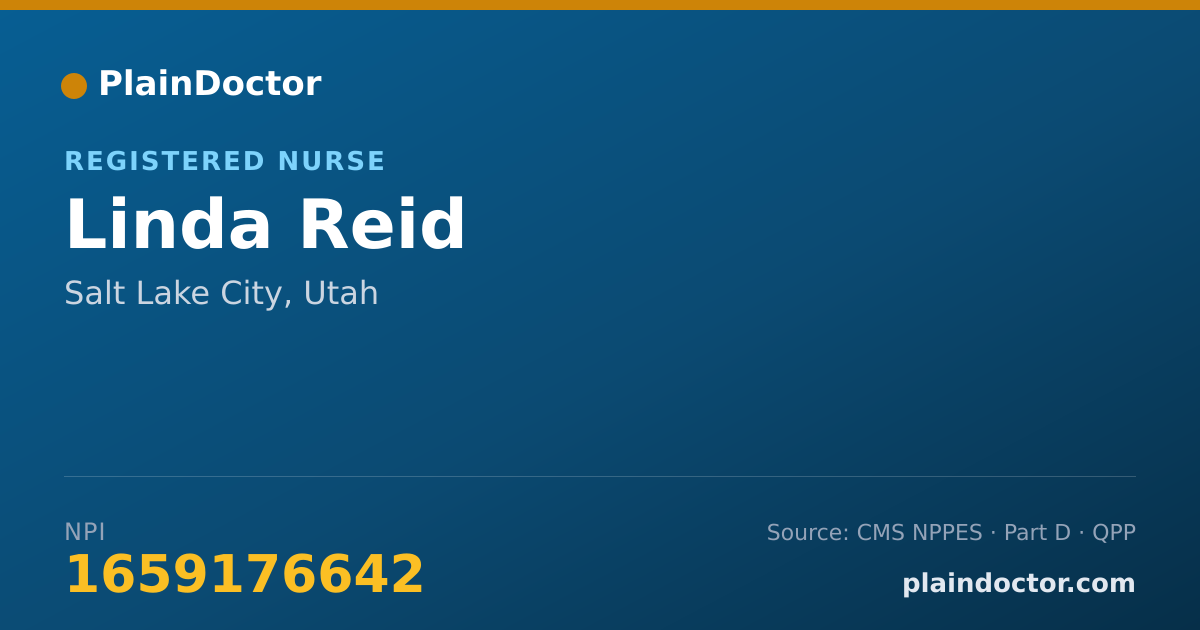Shareable card for Linda Reid - Registered Nurse, Salt Lake City, UT