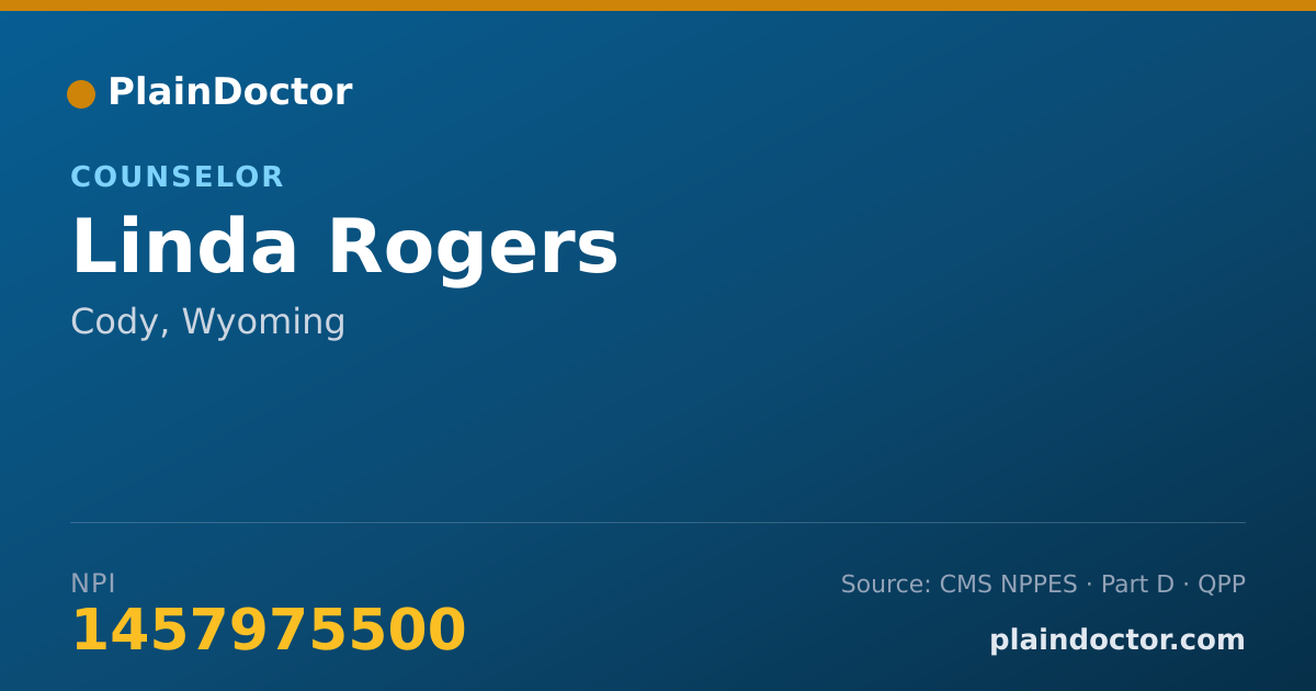 Shareable card for Linda Rogers - Counselor, Cody, WY