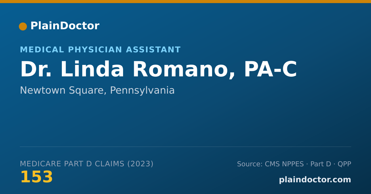 Shareable card for Linda Romano, PA-C - Medical Physician Assistant, Newtown Square, PA