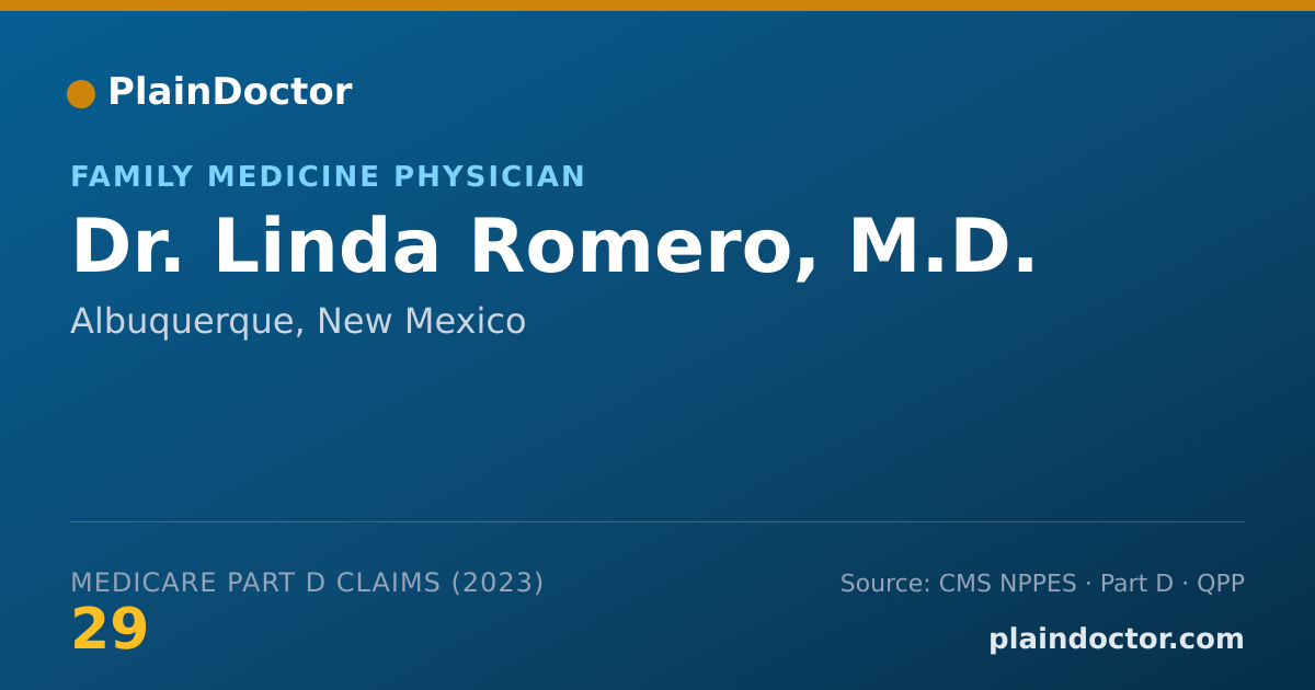 Shareable card for Linda Romero, M.D. - Family Medicine Physician, Albuquerque, NM