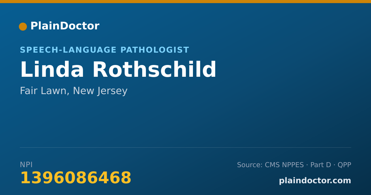Shareable card for Linda Rothschild - Speech-Language Pathologist, Fair Lawn, NJ