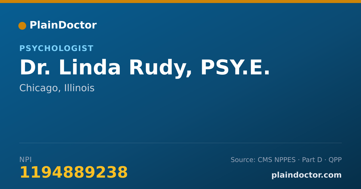 Shareable card for Linda Rudy, PSY.E. - Psychologist, Chicago, IL