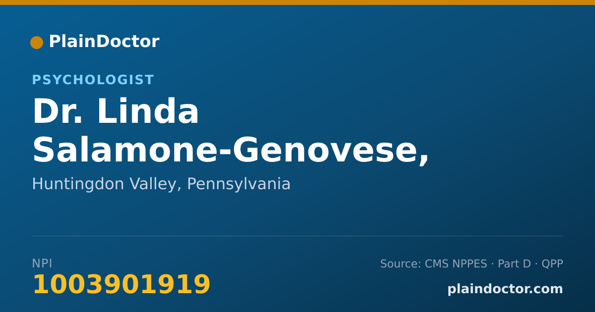Shareable card for Linda Salamone-Genovese, PH.D. - Psychologist, Huntingdon Valley, PA