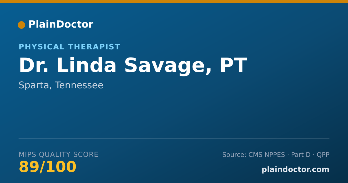 Shareable card for Linda Savage, PT - Physical Therapist, Sparta, TN