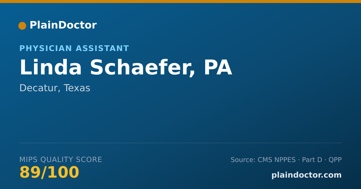Shareable card for Linda Schaefer, PA - Physician Assistant, Decatur, TX