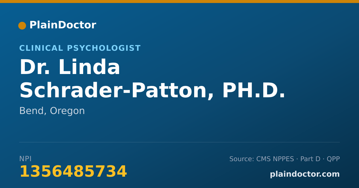 Shareable card for Linda Schrader-Patton, PH.D. - Clinical Psychologist, Bend, OR