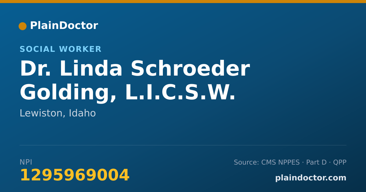 Shareable card for Linda Schroeder Golding, L.I.C.S.W. - Social Worker, Lewiston, ID