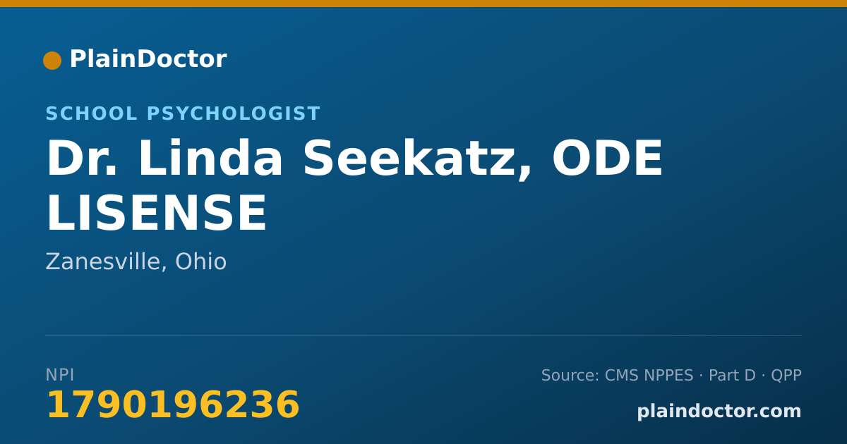 Shareable card for Linda Seekatz, ODE LISENSE - School Psychologist, Zanesville, OH