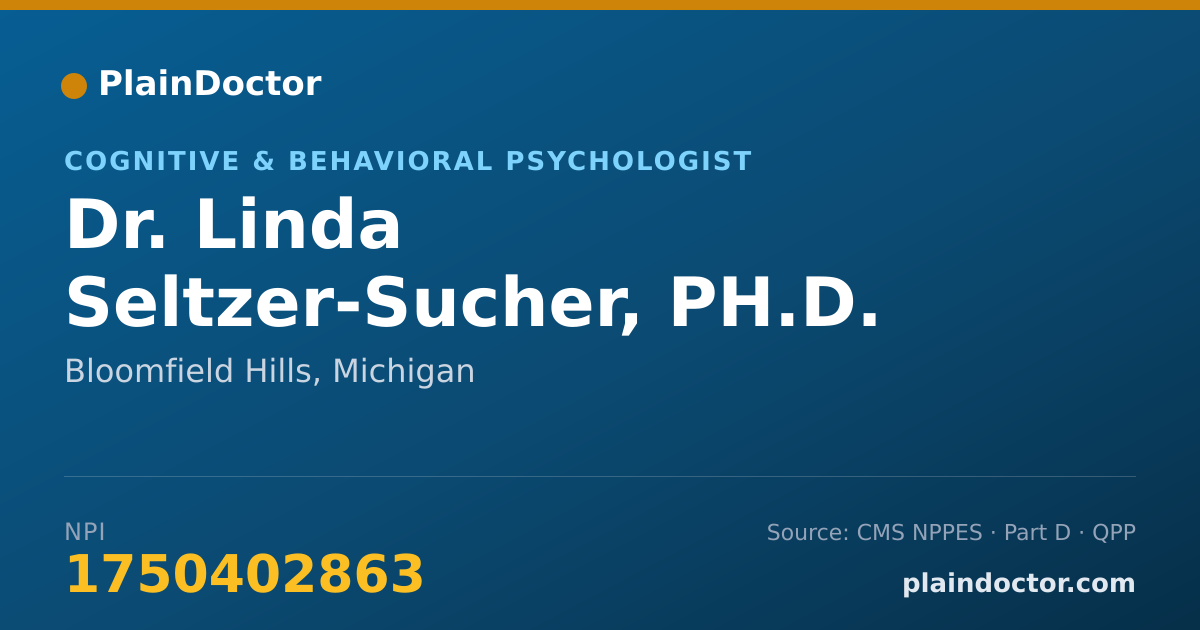Shareable card for Linda Seltzer-Sucher, PH.D. - Cognitive & Behavioral Psychologist, Bloomfield Hills, MI