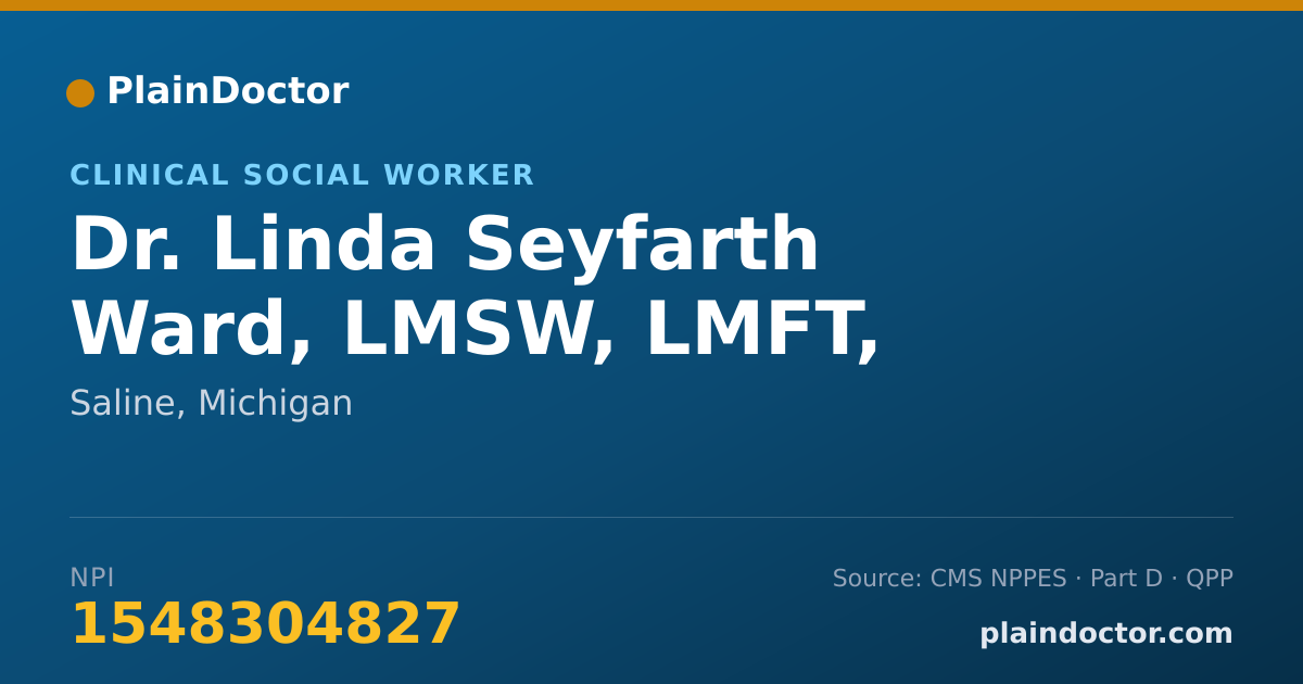 Shareable card for Linda Seyfarth Ward, LMSW, LMFT, - Clinical Social Worker, Saline, MI